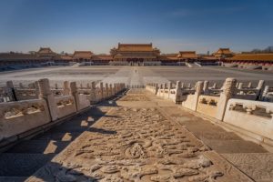 The vast and treeless outer court of the Forbidden City