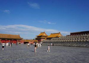 Tourists visit the Forbidden City