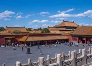 Tourists visit the Forbidden City